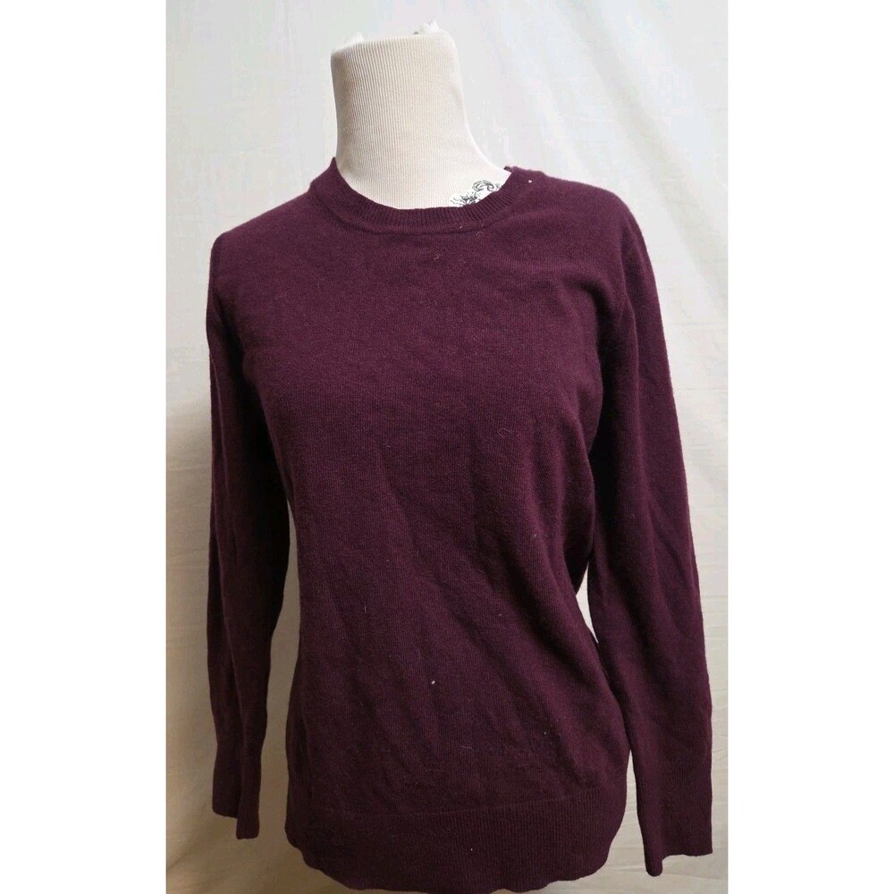 Banana Republic Sweater Womens Medium Purple Italian Merino Blend Wool Crewneck